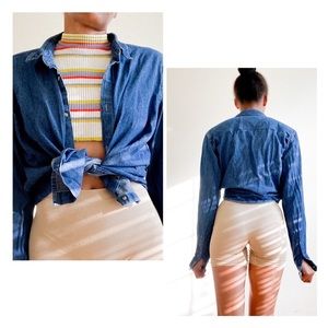 DARK BLUE DENIM BUTTON UP